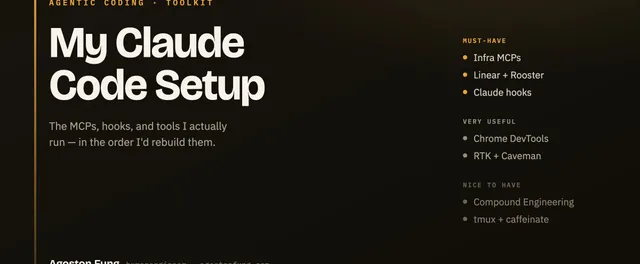 My Claude Code Setup — MCP servers, hooks, and tools grouped by tier