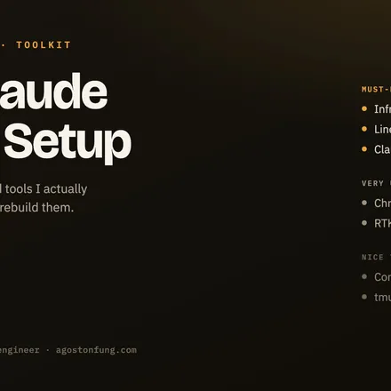 My Claude Code Setup — MCP servers, hooks, and tools grouped by tier