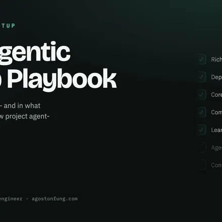 The Agentic Setup Playbook — a checklist of agent-readiness items tagged by priority