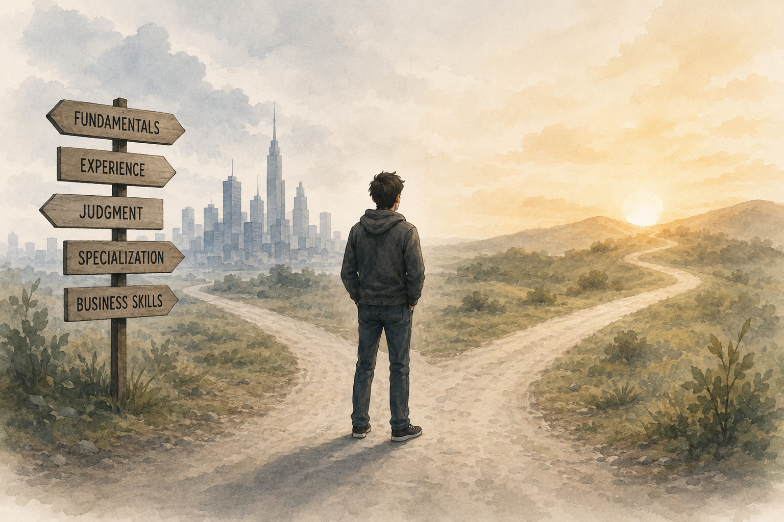 Crossroads: fundamentals, experience, judgment, specialization, business skills