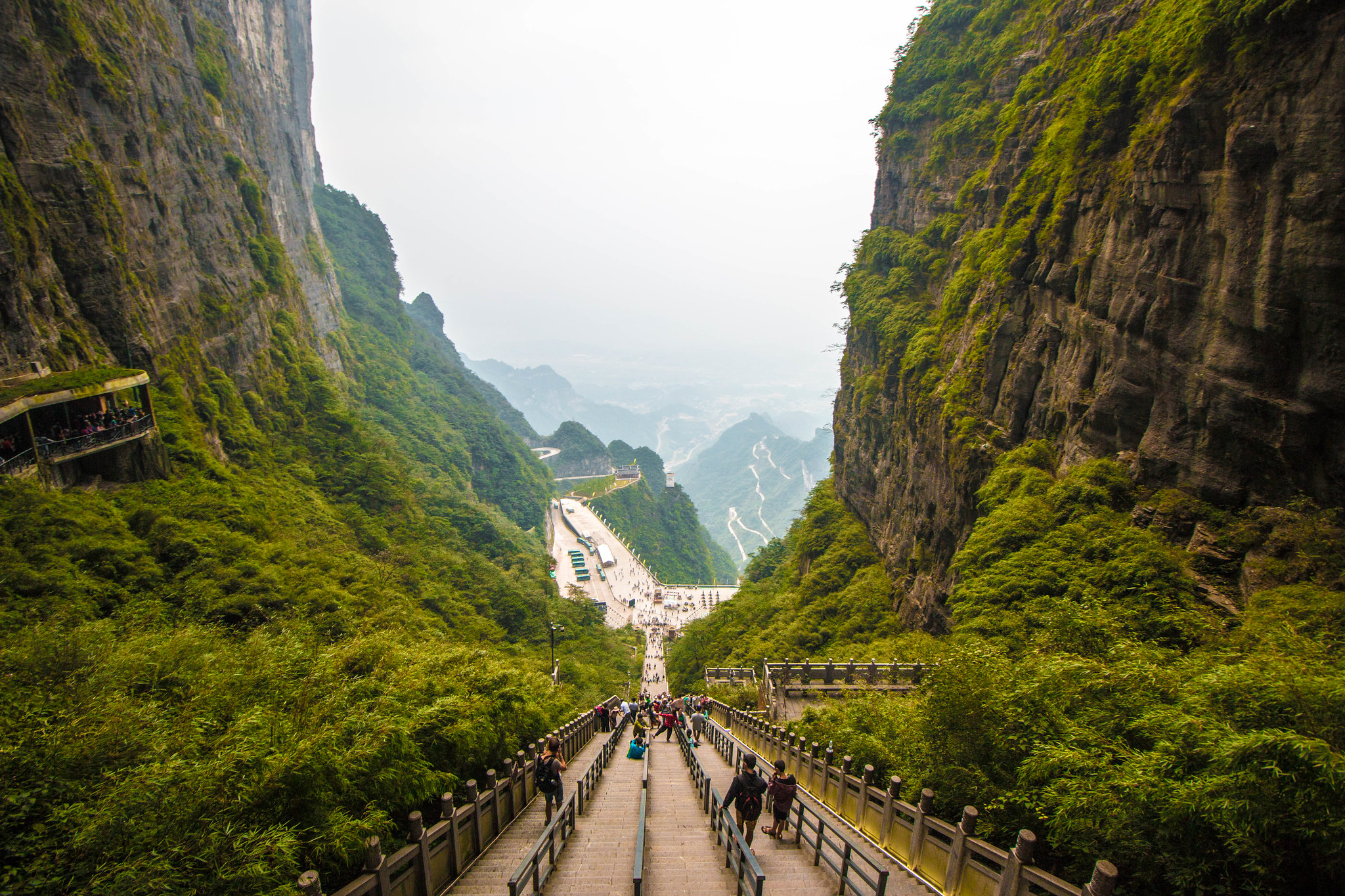 The 999 steps up to Heaven's Gate, Tianmen Mountain, China
